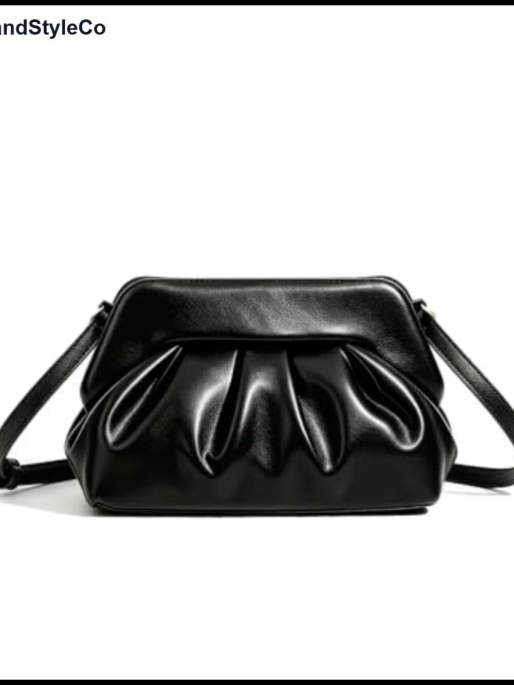 Vegan PU Leather Ruched Cloud Clutch Crossbody Evening Bag